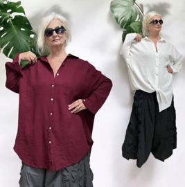 ITALIA oversized hydrofiel katoen A-lijn blouse/hemd /in meerdere kleuren
