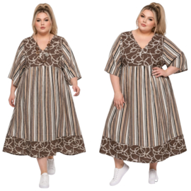 Giovani collection oversized linnen A-lijn jurk
