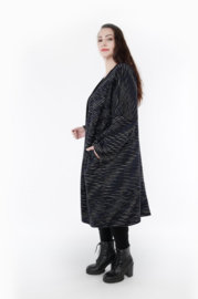 AKH oversized katoen mix jersey A-lijn blazer/vest apart stretch