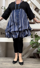 AKH  oversized viscose A-lijn tuniek/jurk met verstelbare plooien stretch