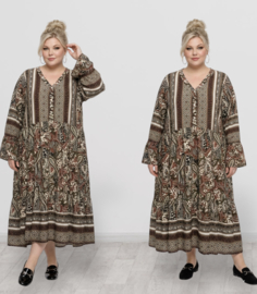 Sissi BOHO oversized A-lijn viscose jurk apart