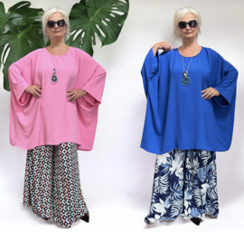 ITALIA MODA viscose tuniek/poncho met ketting /niet doorschijnend/in meerdere kleuren