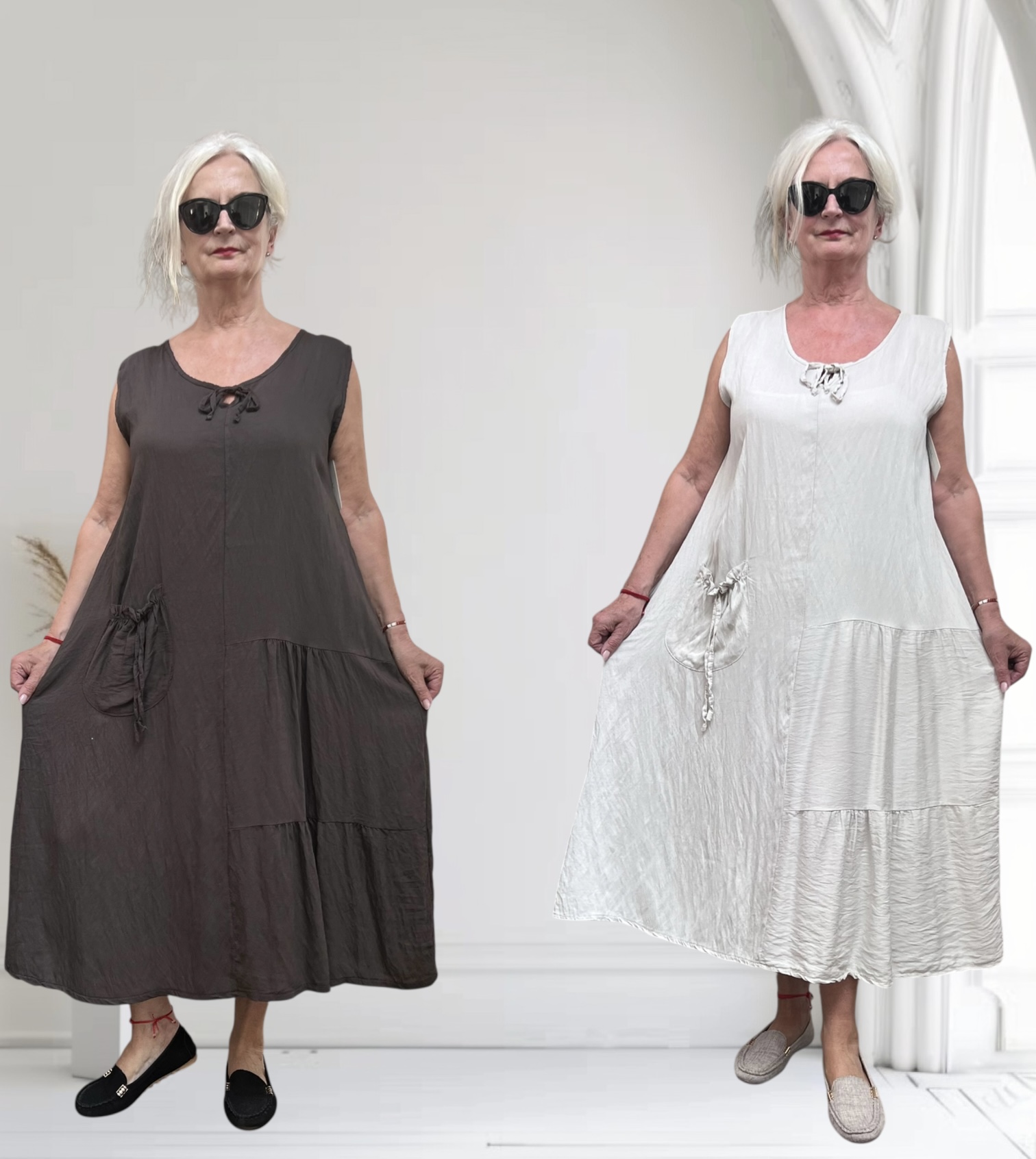 ITALIA MODA viscose A-lijn jurk /in meerdere kleuren