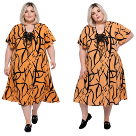 Naveed oversized viscose A-lijn jurk 