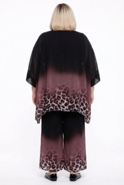 SASHA GRANDE oversized chiffon A-lijn tuniek+ broek/zwart