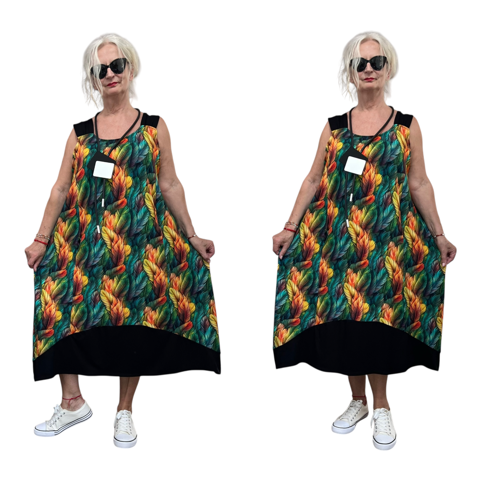 Naveed  oversized viscose jersey A-lijn jurk stretch