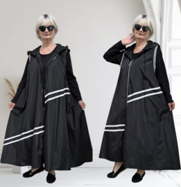 SASHA LARA oversized  A-lijn blazer + jurk / stretch/zwart/wit