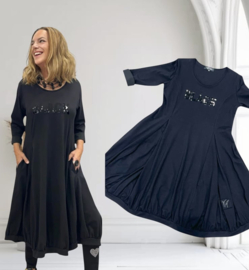 Vincenzo Allocca katoen A-lijn jurk /stretch /zwart