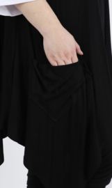 AKH jersey viscose A-lijn blazer/vest/tuniek stretch  zwart