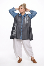 Zedd Plus tencel jeans A-lijn blouse/hemd/tuniek