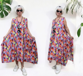 AKH oversized viscose  A-lijn  jurk/tuniek apart/niet doorschijnend