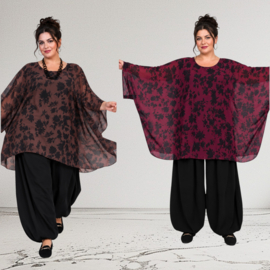 ITALIA MODA oversized chiffon tuniek/ poncho/gevoerd//in meerdere kleuren 