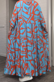 Vincenzo Allocca oversized viscose  BOHO A-lijn jurk apart