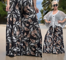 ITALY Mode jersey viscose  wijde broek apart /zeer rekbaar