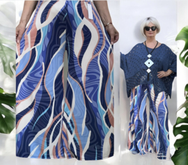 ITALY Mode jersey viscose  wijde broek apart /zeer rekbaar