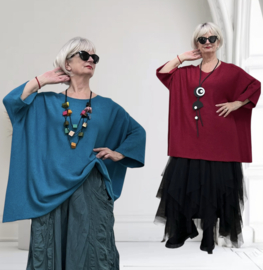 ITALIA oversized viscose mix gebreide top/tuniek/in meerdere kleuren