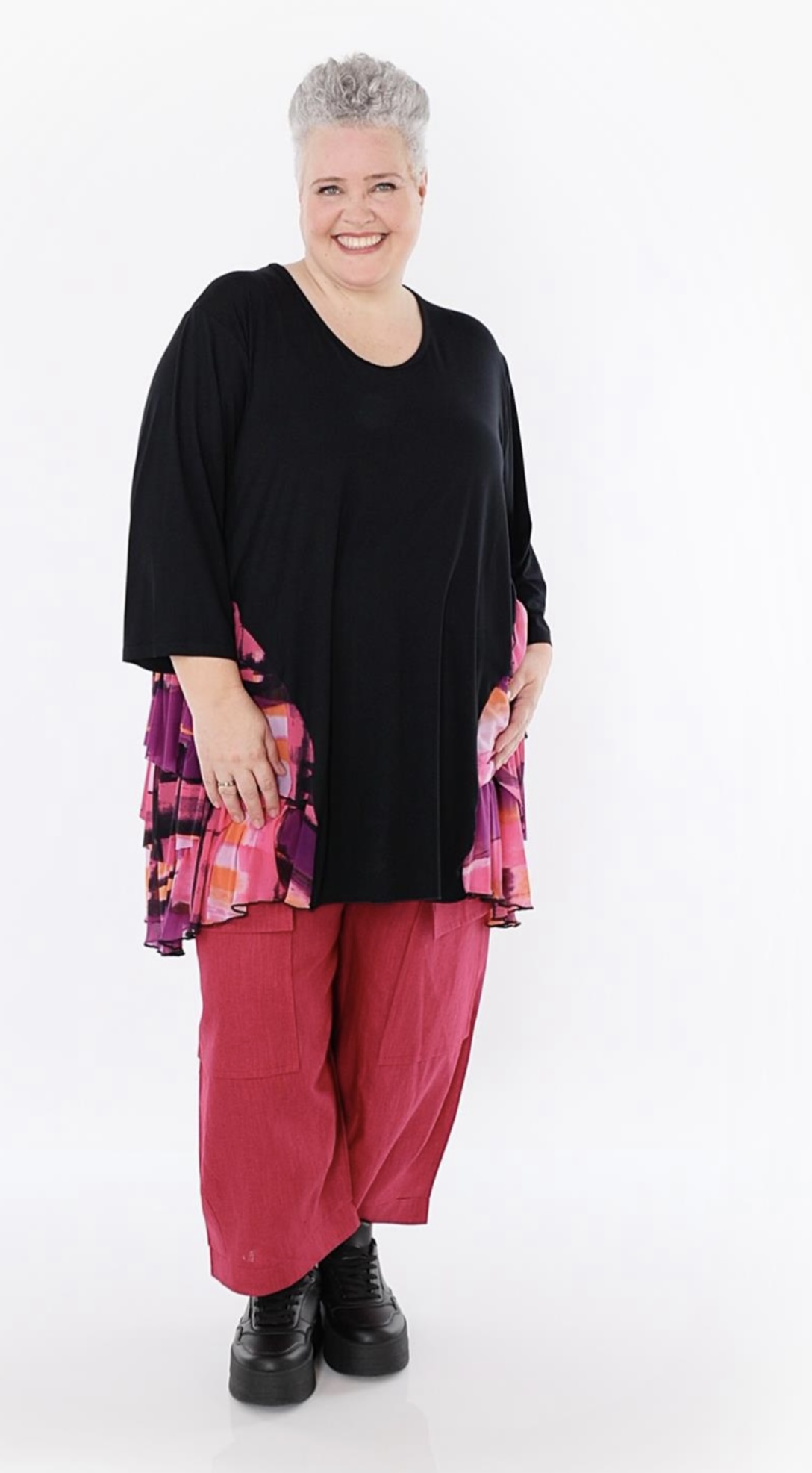 AKH oversized viscose A-lijn tuniek /apart/stretch