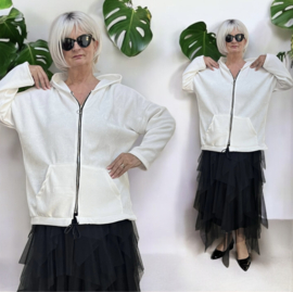 ITALIA MODA oversized viscose vest met ritssluiting stretch