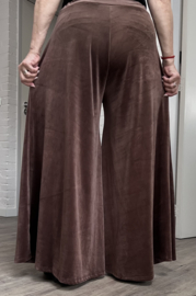 ITALIA MODA viscose mix fluwelen wijde broek apart stretch /in meerdere kleuren