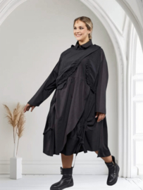 H-4 style A-lijn jurk + vest /zwart /apart