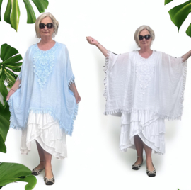 Italia oversized katoen top/tuniek/poncho apart/in meerdere kleuren