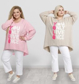 ITALIA oversized katoen top stretch /in meerdere kleuren