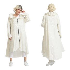 AKH viscose A-lijn zomer jas apart /stretch /wit/zwart/stretch
