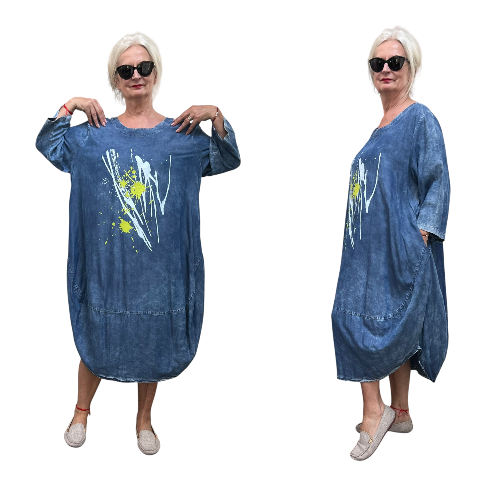 Zedd Plus tencel jeans ballon jurk