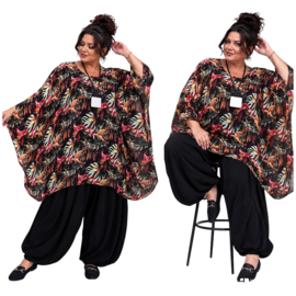 ITALIA MODA oversized chiffon tuniek/ poncho/gevoerd