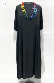 Vincenzo Allocca oversized viscose  A-lijn jurk apart zwart