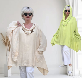 ITALIA MODA viscose tuniek met capuchon /in meerdere kleuren