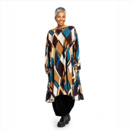 AKH jersey viscose oversized A-lijn jurk/tuniek apart stretch