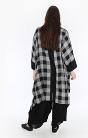 AKH viscose mix tuniek met een zak /apart/ zwart/grijs