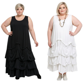 Moonshine  katoen A-lijn jurk stretch /in meerdere kleuren