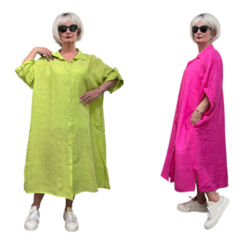 Sissy ITALY  oversized linnen A-lijn blazer/hemd/jurk met zakken /in meerdere kleuren