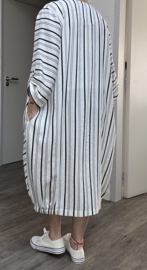 Zedd Plus viscose ballon jurk met ketting /wit/zwart