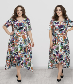 MB katoen  A-lijn jurk met zakken stretch