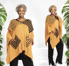 AKH oversized katoen gebreide  tuniek/top apart stretch
