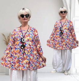 AKH oversized viscose/linnen look A-lijn tuniek apart