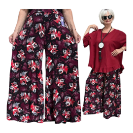 ITALY Mode jersey viscose  wijde broek apart /zeer rekbaar