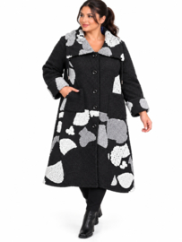 ITALIA MODA zachte wolmix A-lijn jas/mantel stretch