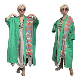MEERIM oversized katoen jersey vest/blazer/jas stretch/apart