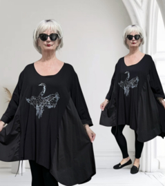 Vincenzo Allocca oversized katoen A-lijn tuniek/stretch/zwart