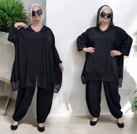 Vincenzo Allocca oversized katoen A-lijn tuniek met KANT apart zwart
