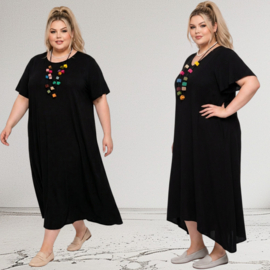 ITALIA MODA  viscose A=lijn jurk met zakken/zwart