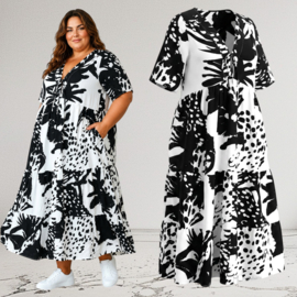 Vincenzo Allocca oversized viscose  BOHO A-lijn jurk apart