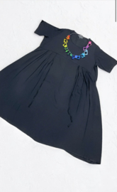 Vincenzo Allocca oversized viscose  A-lijn jurk apart zwart