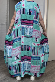 AKH oversized chique viscose  A-lijn  jurk apart/niet doorschijnend