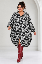 Naveed  oversized viscose jersey ballon blazer/vest  stretch/zwart/wit