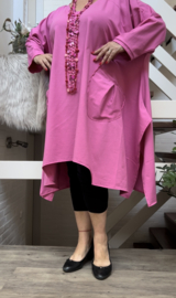 Ilona oversized A-lijn jersey viscose tuniek/jurk met zakken apart stretch  (extra groot)